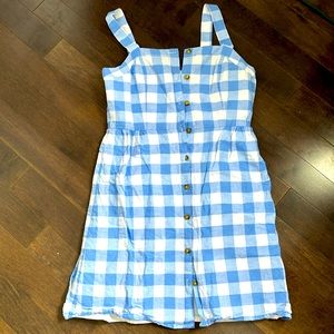 J Crew Blue Gingham Dress